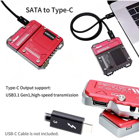 Lector Lunchbox  DIscos SSD SATA a conector USB C 3.1