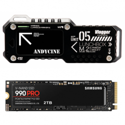 Samsung 2TB 990 Pro NVMe M.2 con Andycine NVMe SSD