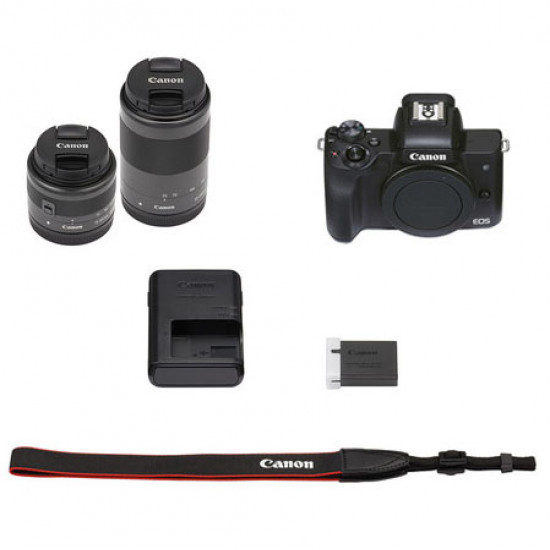 Canon EOS M50 Mark II con lentes de 15-45 mm y 55-200 mm