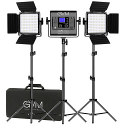 GVM 800D-RGB-3L Kit de 3 LED Soft Light Compacta Bi-Color & RGB