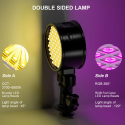 GVM 7SM Mini LED On-Camera Bicolor & RGB Doble lado 