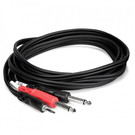 Hosa CMP-159 Cable Stereo mini plug 3.5mm a 2 Plug mono 1/4" (3 mts)