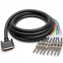 Hosa DTP-803 Snake Balanceada 8 x 1/4 TRS a DB25 Cable de 3 mts