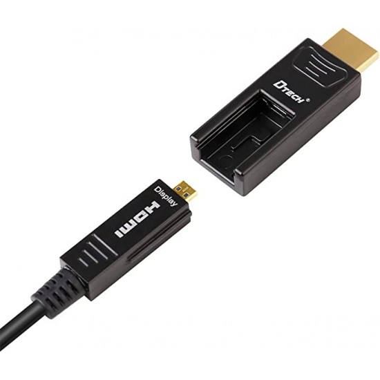 Dtech Cable Fibra Óptica HDMI a HDMI (micro) 10 metros 