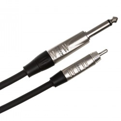Hosa HPR-001.5 Cable corto 45cm Plug Rean mono 1/4" TS  a RCA Macho 