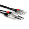 Hosa HPR-001.5x2 Cable 45cm Stereo Plug Rean mono 1/4" TS  a RCA Macho 