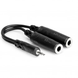 Hosa YMP-233 Adaptador de Macho 3.5mm TRS a  Plug Dual 1/4 in TRSF