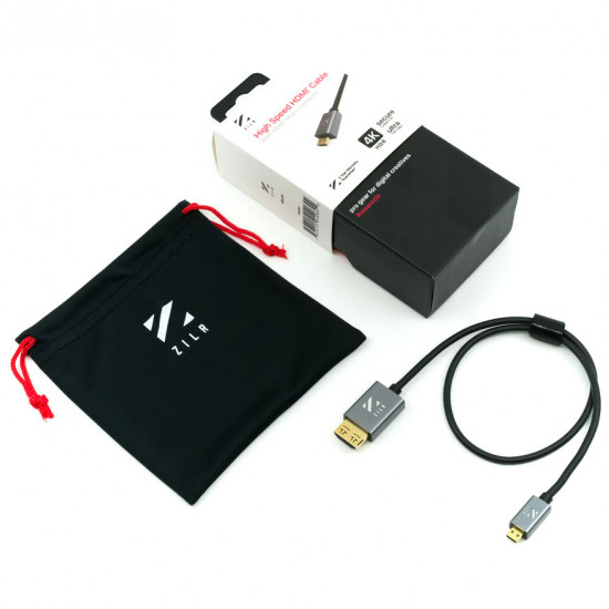 ZILR Ultra delgado & Flexible Cable Micro HDMI a HDMI de 45cm