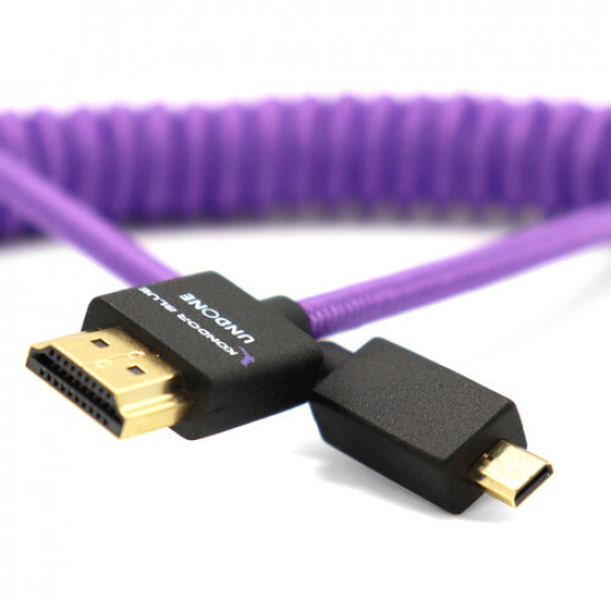 Kondor Blue Cable Micro HDMI a HDMI 30cm - 45cm coiled Morado