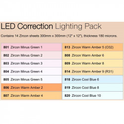 Lee Filters ZPCORR Zircon Pack de filtros LED Correción 30x30cm