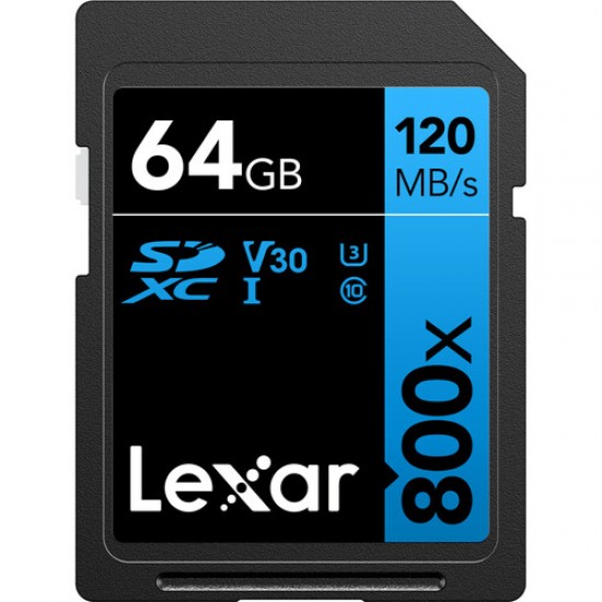 Lexar SDHC 64GB UHS-I / U1 Lectura 120MB/s Escritura 30MB/s V30