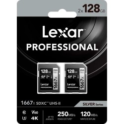 Lexar SDXC Pack de 2 128GB V60 UHS-II U3 
