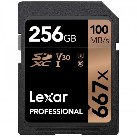 Lexar SDHC 256GB UHS-I / U1 Lectura 100MB/s Escritura 45MB/s V30