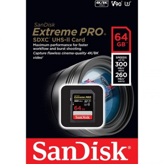 SanDisk SDHC Extreme Pro 64GB UHS-II V90 300 MB/s