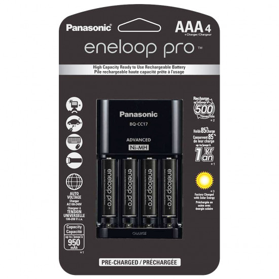 Panasonic Eneloop AAA  4-Baterías + Cargador Advanced