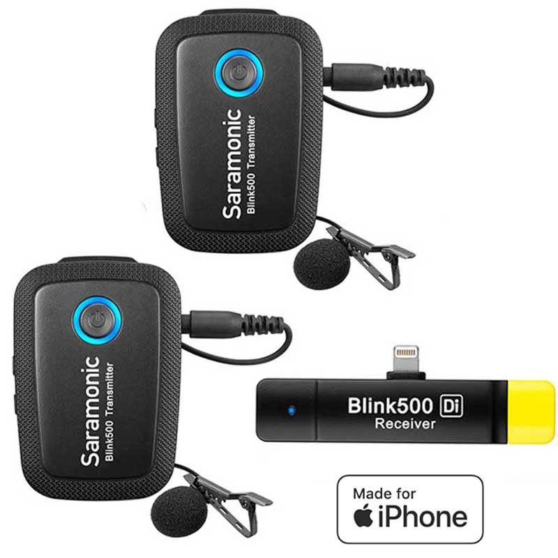 Saramonic Blink 500 B6 Sistema de 2 micrófonos Lavalier inalámbrico para  USB-C