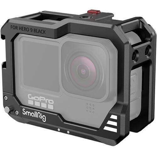 V2 - Carcasa para vlogging con micrófono, soporte para zapata fría,  compatible con GoPro Hero 7 6 5, adaptador de audio de micrófono,  accesorios para