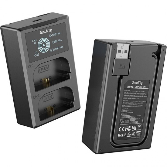 SmallRig 3821 Kit 2 Baterías LP-E6NH y Cargador Doble USB 