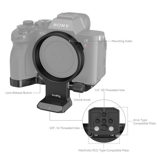 SmallRig 4148 Placa giratoria para Sony A7 IV,  A7S III y A7R V