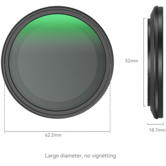 SmallRig Filtro VND de 3.031 in, filtro ND variable de extinción de luz de  9 niveles, ajuste de lente MRC de revestimiento de 18 capas para cámaras