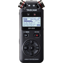 Tascam DR-05x Grabador de audio Portátil de 2 entradas / 2 pistas con micrófono estéreo integrado