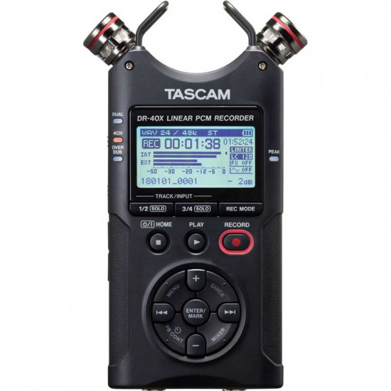 Tascam DR-40X Grabador Portátil 4 tracks 2 XLR + 2 mics e interfaz de audio USB