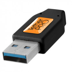 Tether Tools CU5404BLK Cable Corto USB 3.0 A Male a Micro-B de 30cm