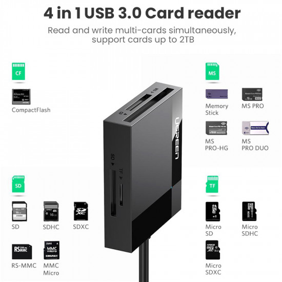 TD® 3 en 1 lecteur de carte SD USB micro compact flash multifonction e –