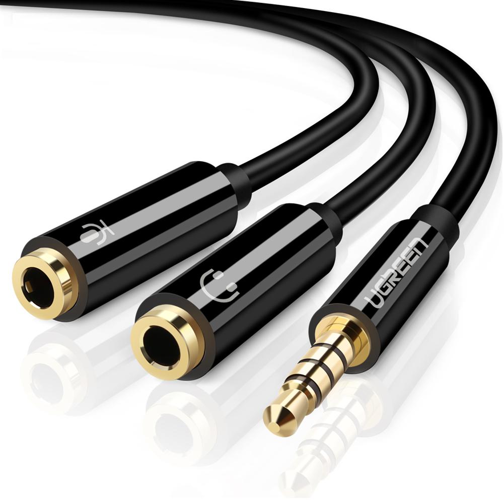 Adaptador combinado de micrófono y audio con divisor en Y para auriculares  hembra a macho de 0.138 in, cable de extensión para PS4, tableta, laptop
