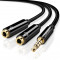 Ugreen 30620 Cable TRRS macho de audio a dos TRS hembra 15cm