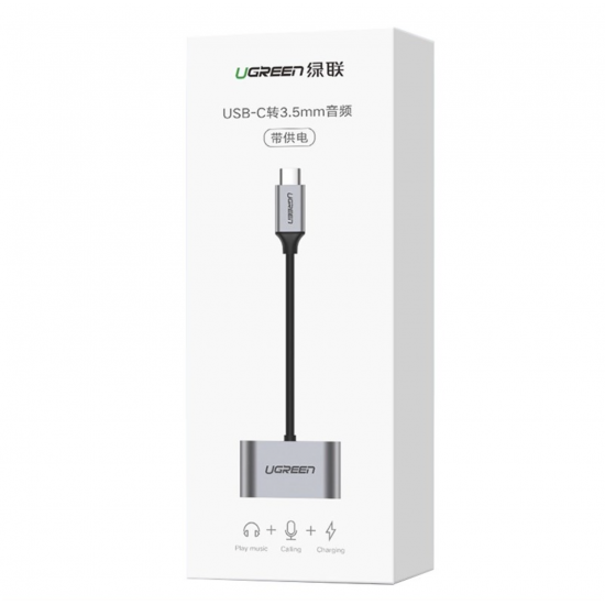 Ugreen Cable  USB-C a 3.5mm + USB-C (plateado)