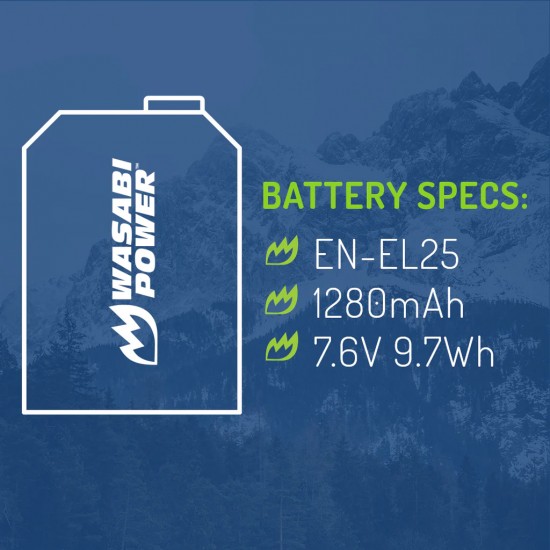 Wasabi Kit 2 Baterías EN-EL25 con cargador para Nikon Z