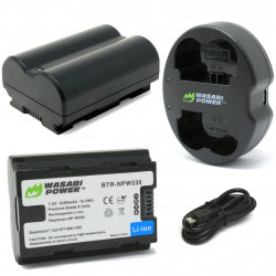 Wasabi Kit Cargador doble y 2 Baterías Serie NPW235 para Fujifilm