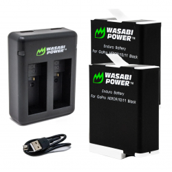 Wasabi Kit 2 Baterías Enduro GoPro HERO12 /  HERO11 / HERO10 / HERO9