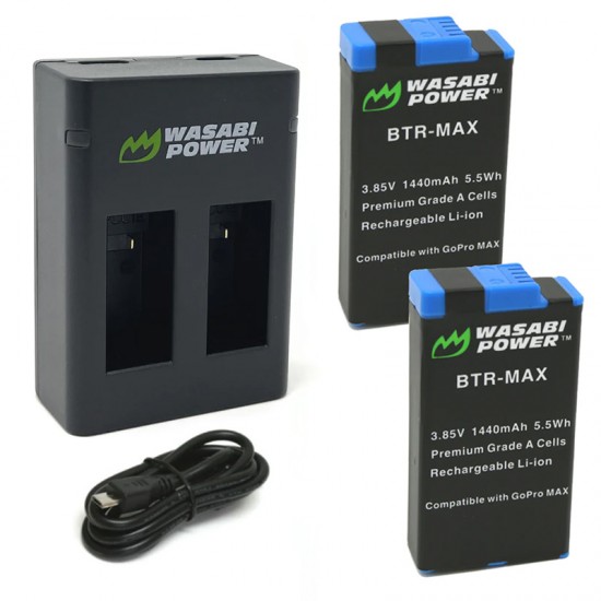 Absorber explotar extraer Wasabi Cargador Dual y Bateria para Gopro Max 360