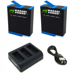 Wasabi Hero9 Kit 2 Baterías y Cargador USB GoPro HERO 11
