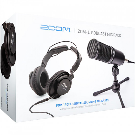 Zoom ZDM-1 Podcast Kit auriculares, paraviento, cable XLR y soporte de mesa