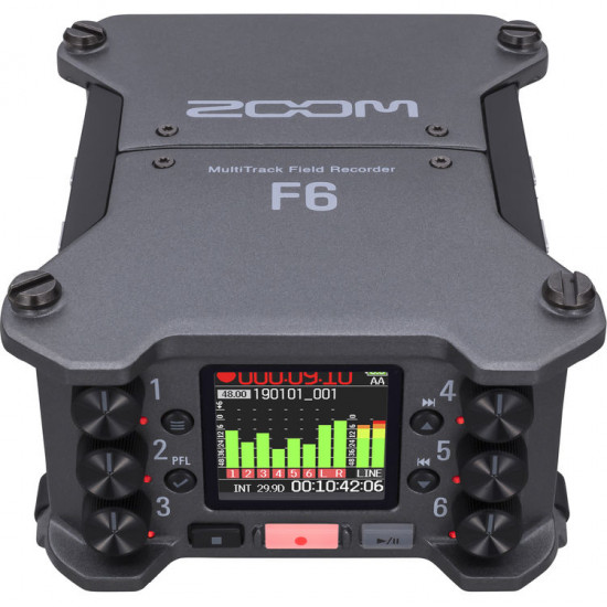 Zoom F6 Grabador Audio 6 Entradas / 14 Canales Multi Track 32-Bit Float Recording 